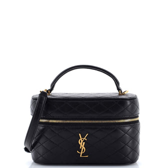 Saint Laurent Gaby Zip Around Vanity Bag Quilted Leather Mini