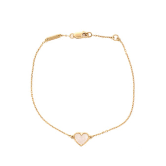 Van Cleef & Arpels Sweet Alhambra Heart Bracelet 18K Yellow Gold and Mother of Pearl