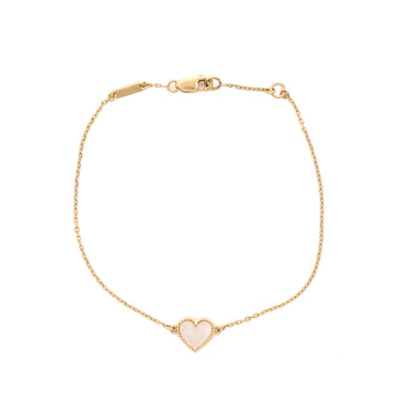 Van Cleef & Arpels Sweet Alhambra Heart Bracelet 18K Yellow Gold and Mother of Pearl