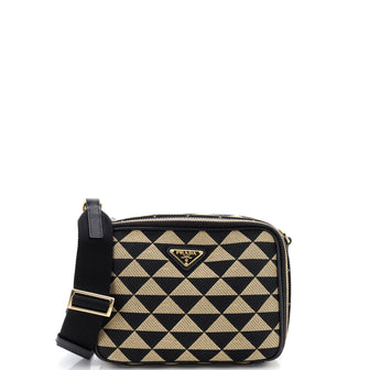 Prada Symbole Zip Around Shoulder Bag Jacquard