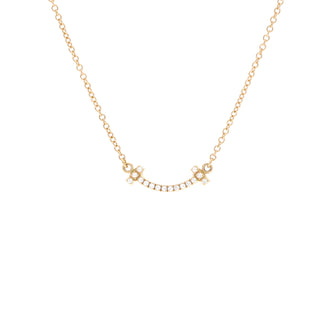 Tiffany & Co. T Smile Pendant Necklace 18K Yellow Gold with Diamonds Mini