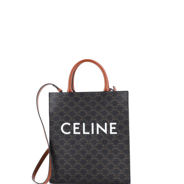 Celine Vertical Cabas Tote Triomphe Coated Canvas Small