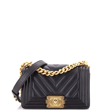 Chanel Boy Flap Bag Chevron Lambskin Small