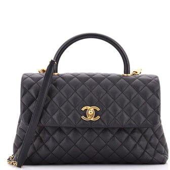 Chanel Coco Top Handle Bag Quilted Caviar Medium
