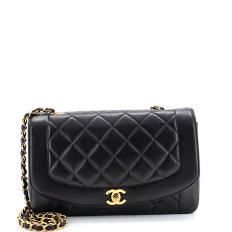 Chanel Vintage Diana Flap Bag Quilted Lambskin Medium