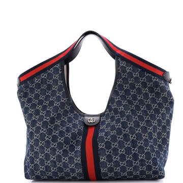 Gucci Giglio Tote GG Denim Large
