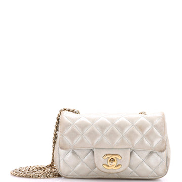 Chanel Classic Single Flap Bag Quilted Iridescent Calfskin Extra Mini