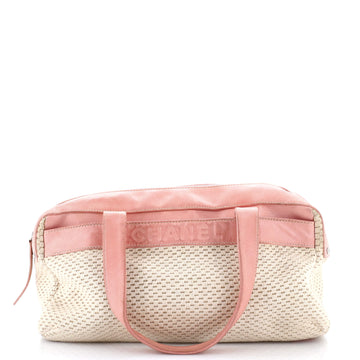 Chanel Lax Bowler Bag Leather and Woven Fabric