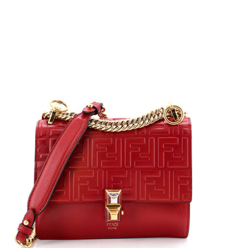 Fendi Kan I Bag Zucca Embossed Leather Small