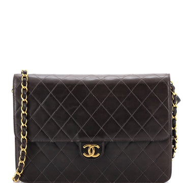 Chanel Vintage Clutch with Chain Quilted Leather Medium