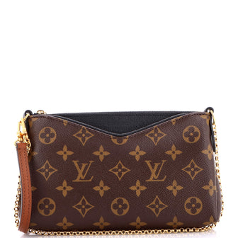 Louis Vuitton Pallas Clutch Monogram Canvas with Leather