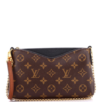 Louis Vuitton Pallas Clutch Monogram Canvas with Leather