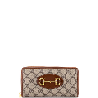 Gucci Horsebit 1955 Zip Around Wallet GG Coated Canvas Long