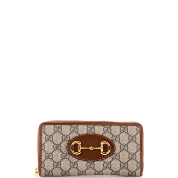Gucci Horsebit 1955 Zip Around Wallet GG Coated Canvas Long