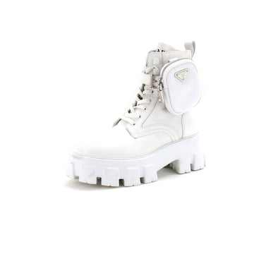 Prada Monolith Combat Boots Leather and Nylon