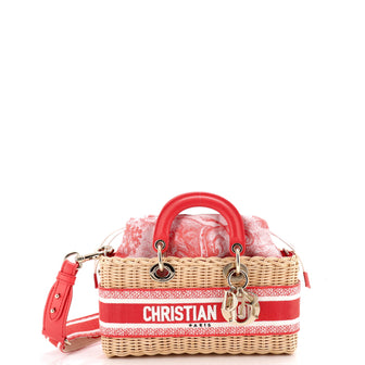 Christian Dior Dioriviera Lady D-Joy Bag Wicker and Toile de Jouy Jacquard Medium