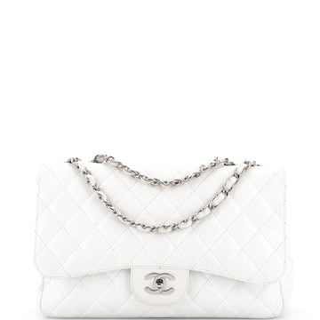 Chanel Classic Single Flap Bag Quilted Caviar Jumbo