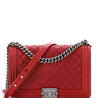 Chanel Boy Flap Bag Quilted Caviar New Medium