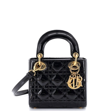Christian Dior Lady Dior Bag Cannage Quilt Patent Mini