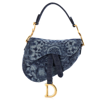 Christian Dior Saddle Handbag Tie Dye Printed Denim Mini