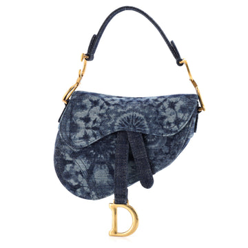 Christian Dior Saddle Handbag Tie Dye Printed Denim Mini
