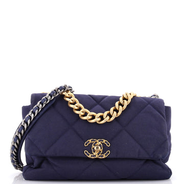 Chanel 19 Flap Bag Quilted Canvas Large