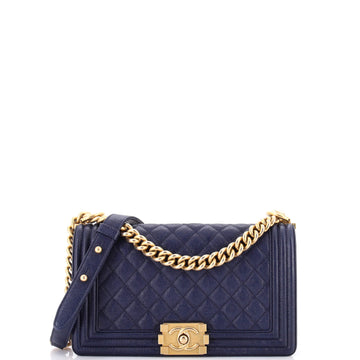 Chanel Boy Flap Bag Quilted Caviar Old Medium