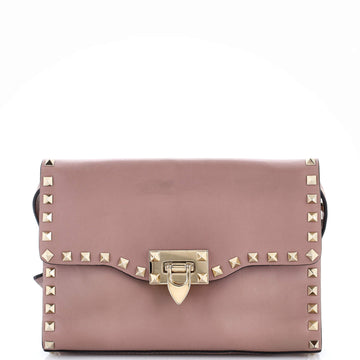 Valentino Garavani Rockstud Flip Lock Flap Bag Leather Medium