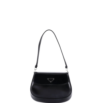 Prada Cleo Flap Shoulder Bag Spazzolato Leather Small