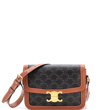 Celine Triomphe Shoulder Bag Triomphe Coated Canvas Medium