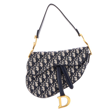 Christian Dior Saddle Handbag Oblique Canvas Medium