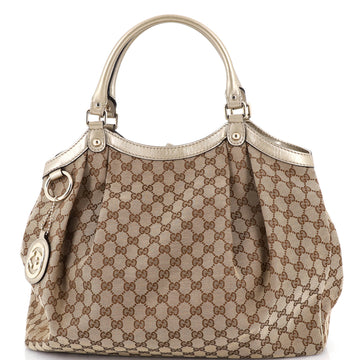 Gucci Sukey Tote GG Canvas with Leather Large