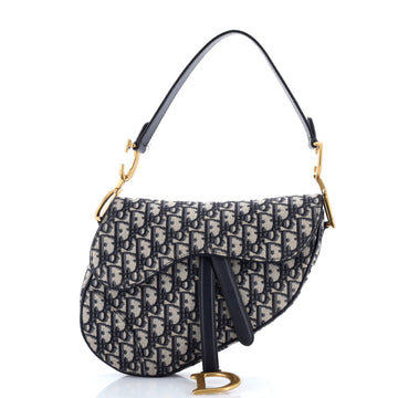 Christian Dior Saddle Handbag Oblique Canvas Medium