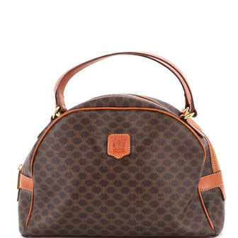 Celine Vintagem Dome Handle Bag Macadam Coated Canvas
