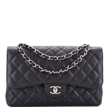 Chanel Classic Double Flap Bag Quilted Caviar Jumbo