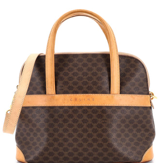 Celine Vintage Logo Convertible Zip Tote Macadam Coated Canvas