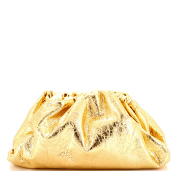 Bottega Veneta The Pouch Crinkled Metallic Leather