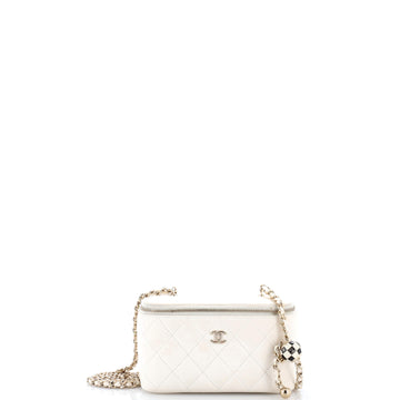 Chanel Pearl Crush Vanity Case with Chain Quilted Lambskin Small