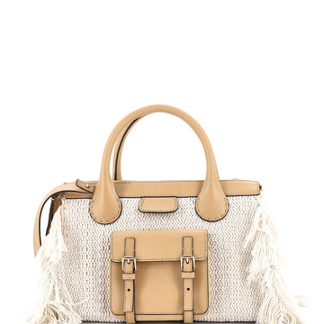 Chloe Edith NM Satchel Knit Cashmere with Leather Medium