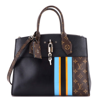 Louis Vuitton City Steamer Handbag Limited Edition Monogram Canvas and Leather MM