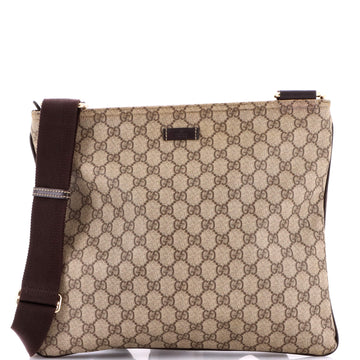 Gucci Zip Top Messenger Bag GG Coated Canvas Large