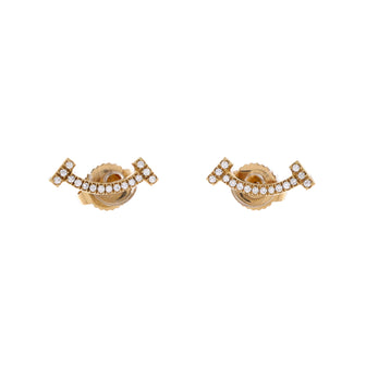 Tiffany & Co. T Smile Stud Earrings 18K Yellow Gold and Diamonds