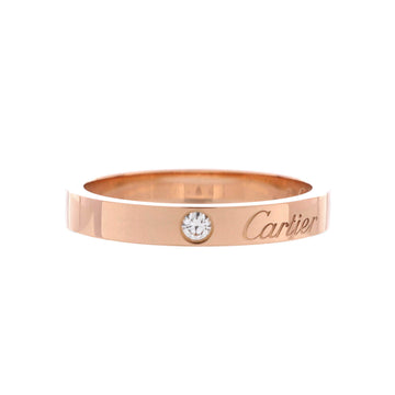 Cartier C de Cartier Wedding Band Ring 18K Rose Gold with Diamond