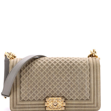 Chanel Boy Flap Bag Quilted Denim Old Medium