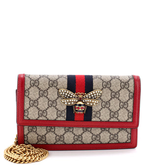 Gucci Queen Margaret Chain Wallet GG Coated Canvas Mini