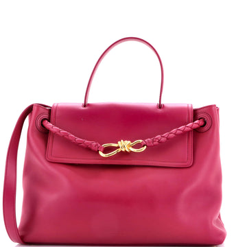 Bottega Veneta Ciao Ciao Top Handle Bag Leather with Intrecciato Detail Medium