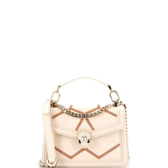 Bvlgari Serpenti Forever Top Handle Bag Whipstitched Leather Small