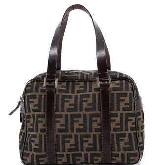 Fendi Vintage Convertible Boston Bag Zucca Canvas Small
