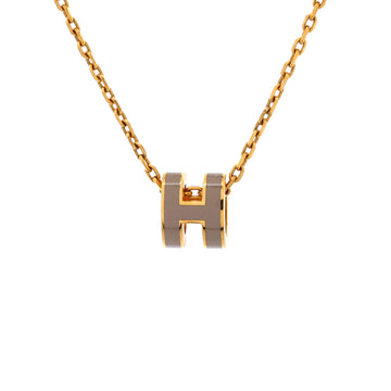 Hermes Pop H Pendant Chain Necklace Metal and Enamel Mini