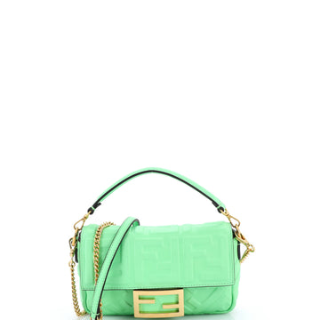 Fendi Baguette NM Bag Zucca Embossed Leather Mini
